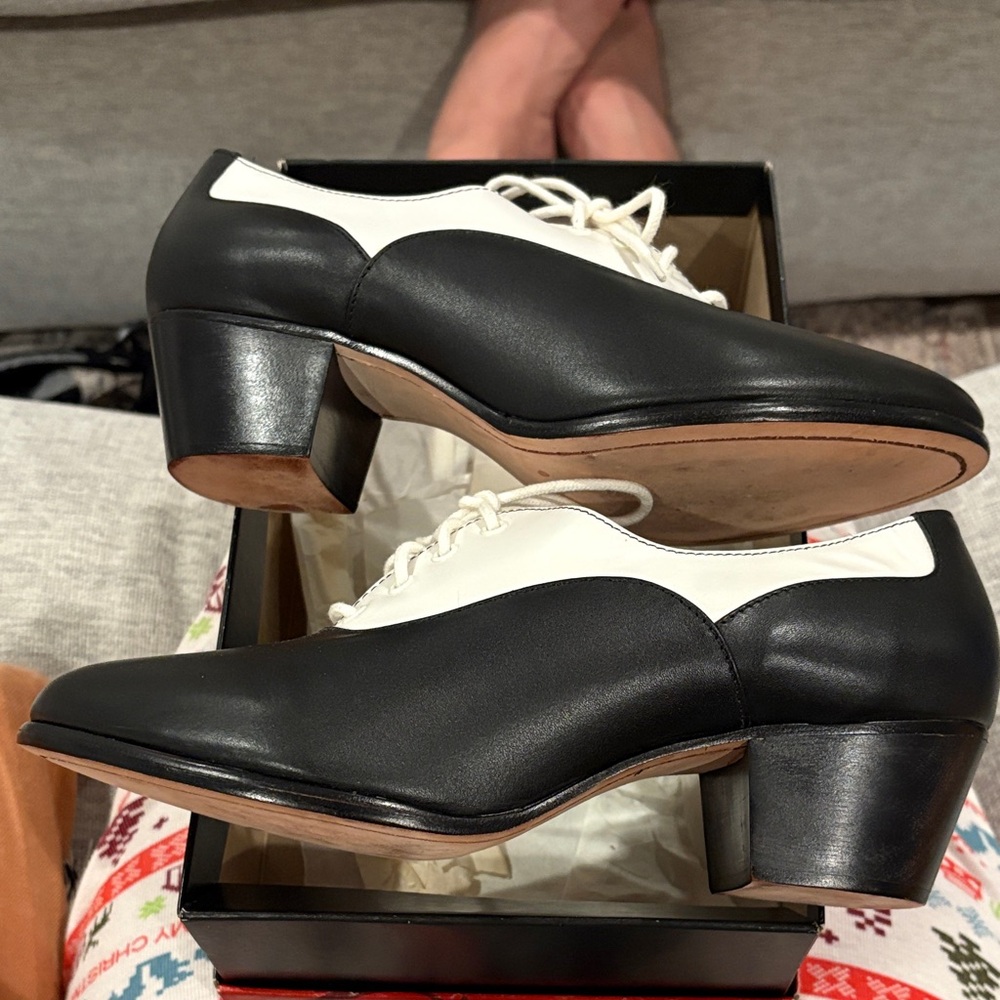 Capezio Two-Tone Black and White Character Shoes - Picture 5 of 6